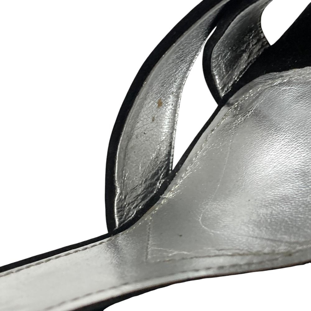 Prada Crystal Heels Ankle Strap Sandals 37 Black — view 9