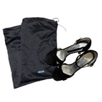Prada Crystal Heels Ankle Strap Sandals 37 Black — view 8