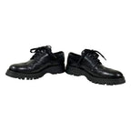 Prada Calf Leather Wingtip Medallion Shoes Dress 37 Black — view 4