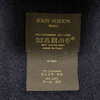Louis Vuitton Striped Pattern Double Face Cashmere Wool Fringe Scarf Navy — view 7