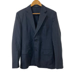 Hermes Mohair Wool Scarf Docking Tailored Jacket 50 Navy — view 3
