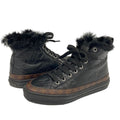 Louis Vuitton Stella Line Shearling Sneakers 34.5 Black