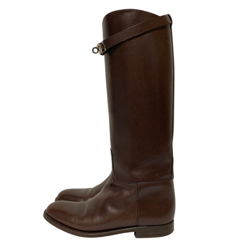Hermes Kelly Jumping Boots Long 36.5 Brown — view 2