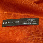 Hermes Cashmere Silk Shawl Orange Scarf — view 3