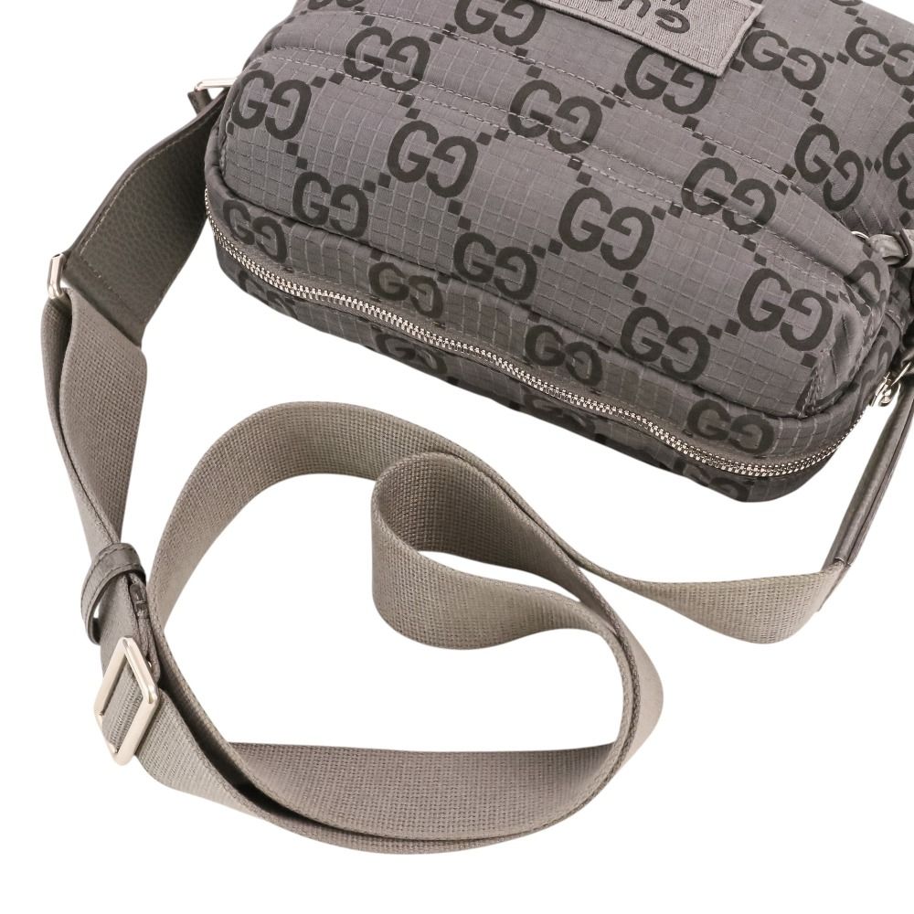 Gucci Econylon GG Polyester Shoulder Bag Gray — view 8