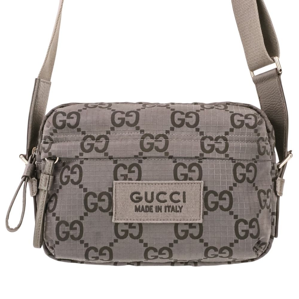 Gucci Econylon GG Polyester Shoulder Bag Gray — view 3