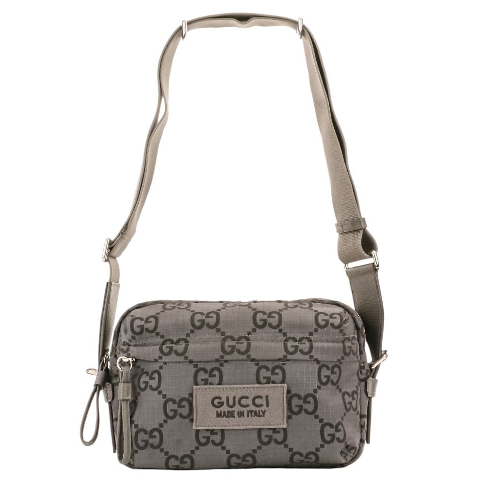 Gucci Econylon GG Polyester Shoulder Bag Gray