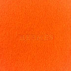 Hermes Cashmere Wool Fringe Large Shawl Scarf Orange — view 7