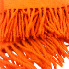 Hermes Cashmere Wool Fringe Large Shawl Scarf Orange — view 4