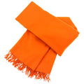Hermes Cashmere Wool Fringe Large Shawl Scarf Orange