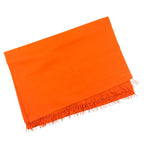 Hermes Cashmere Wool Fringe Large Shawl Scarf Orange — view 2