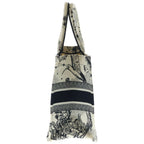 Dior Book Tote Zodiac Embroidery Ivory Black Canvas — view 3