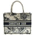 Dior Book Tote Zodiac Embroidery Ivory Black Canvas