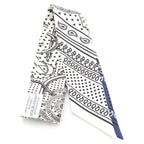 Hermes Twill Eperon D' or Yellow Gold Spurs Scarf White Navy — view 2