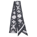 Louis Vuitton Bandeau BB Monogram Romance Silk Scarf Black — view 2