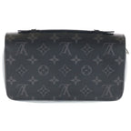 Louis Vuitton Monogram Eclipse Zippy XL Wallet Card Case Black Leather Silver — view 2