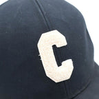 Celine Initial Cap Front Logo Baseball Cap Hat Navy — view 5