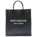 Saint Laurent Paris North South Tote Black Canvas Leather Silver