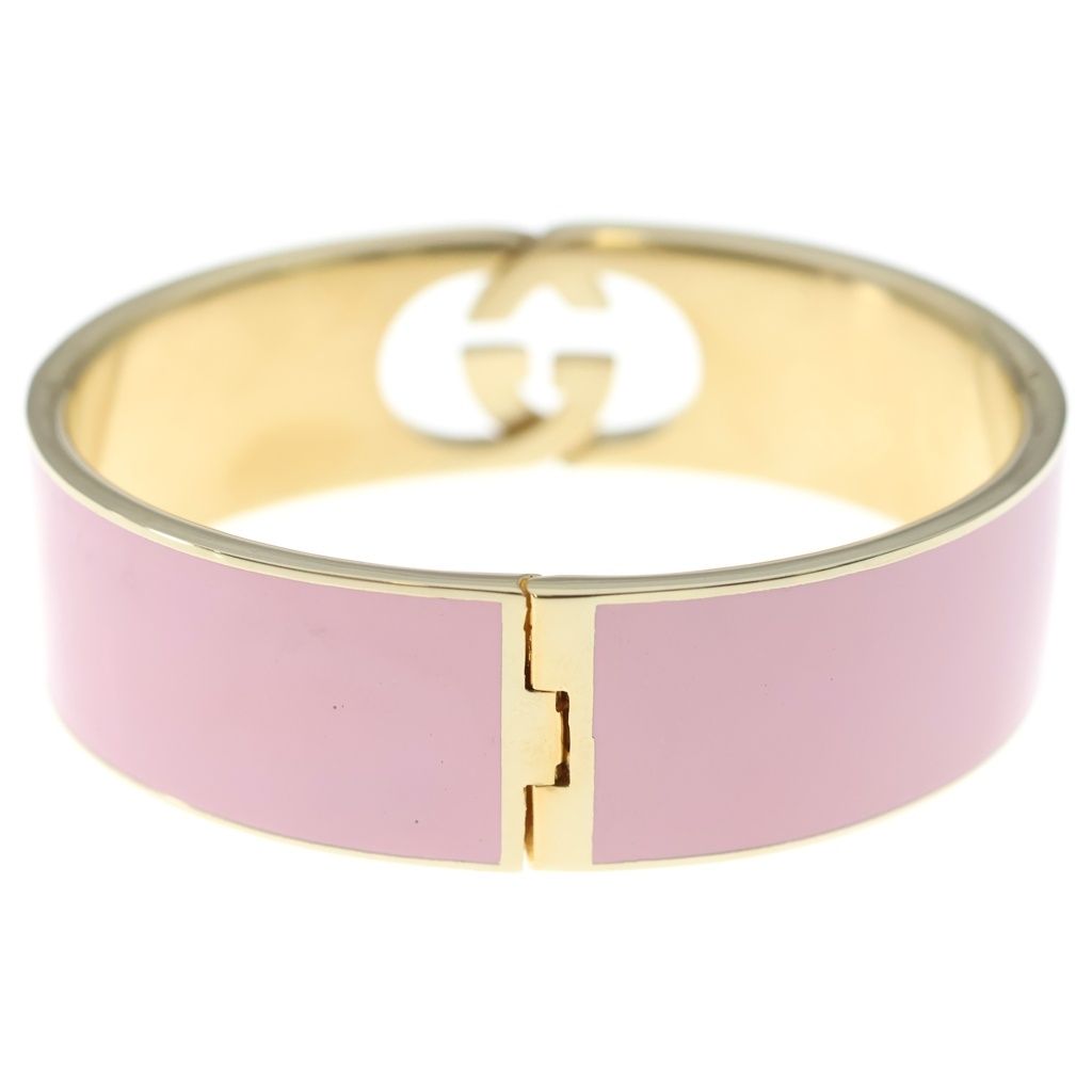 Gucci Interlocking Enamel Bracelet Bangle Pink — view 2