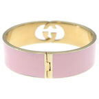 Gucci Interlocking Enamel Bracelet Bangle Pink — view 2