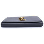 Saint Laurent Paris Star Logo Chain Shoulder Wallet Bag Black Leather Gold — view 5