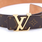 Louis Vuitton Initial Monogram Ceinture Leather Belt Brown Gold — view 4