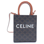 Celine Triomphe Vertical Cover Mini 2-Way Shoulder Bag Mini Tote Brown Leather