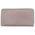 Celine Round Zip Leather Wallet Beige