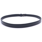 Saint Laurent Paris Square Frame Leather Belt Black Silver — view 2