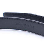 Saint Laurent Paris Square Frame Leather Belt Black Silver — view 6