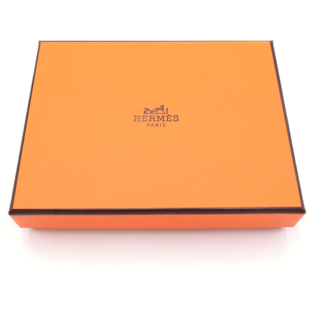 Hermes Bearn Compact Leather Wallet Bifold Gold Black — view 6