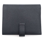 Hermes Bearn Compact Leather Wallet Bifold Gold Black — view 2