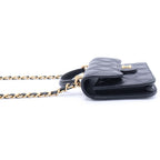 Chanel CC Logo Quilted Lambskin Coin Purse Top Handle Chain Shoulder — view 3