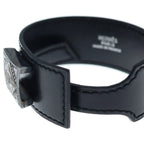 Hermes Touareg Artemis Bracelet Black Leather Silver — view 6