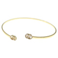 Gucci Double GG Running Diamond Bracelet Bangle Gold