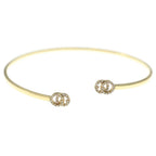 Gucci Double GG Running Diamond Bracelet Bangle Gold — view 4