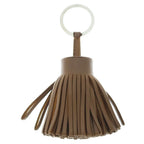 Hermes Carmen Sesame Agno Milo Bag Charm Key Ring Key Holder Brown Leather