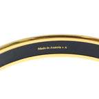 Hermes Enamel Bangle Lion Motif Bracelet White Blue Gold — view 6