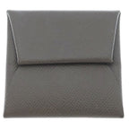 Hermes Bastia Brown Gray Case Mini Wallet Coin Epsom Leather