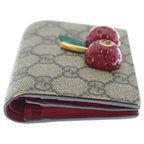 Gucci GG Supreme Cherry Compact Wallet Bifold Beige — view 3
