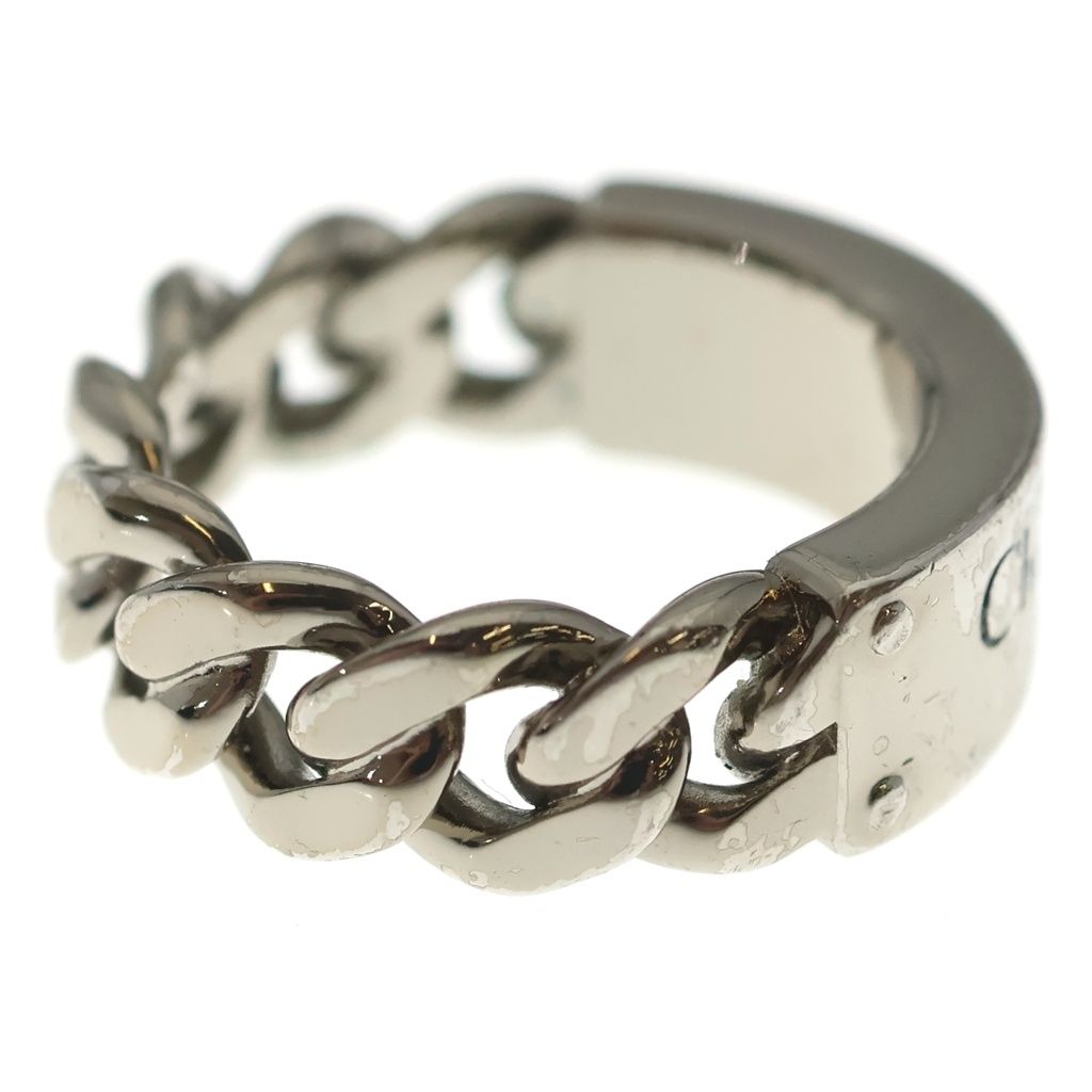 Dior Couture Logo Metal Chain Link Ring Silver
