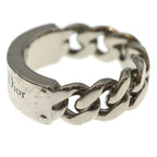Dior Couture Logo Metal Chain Link Ring Silver