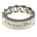 Dior Couture Logo Metal Chain Link Ring Silver
