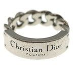 Dior Couture Logo Metal Chain Link Ring Silver