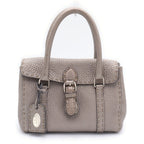 Fendi Selleria Minilinda Handbag Gray Ju Silver Leather