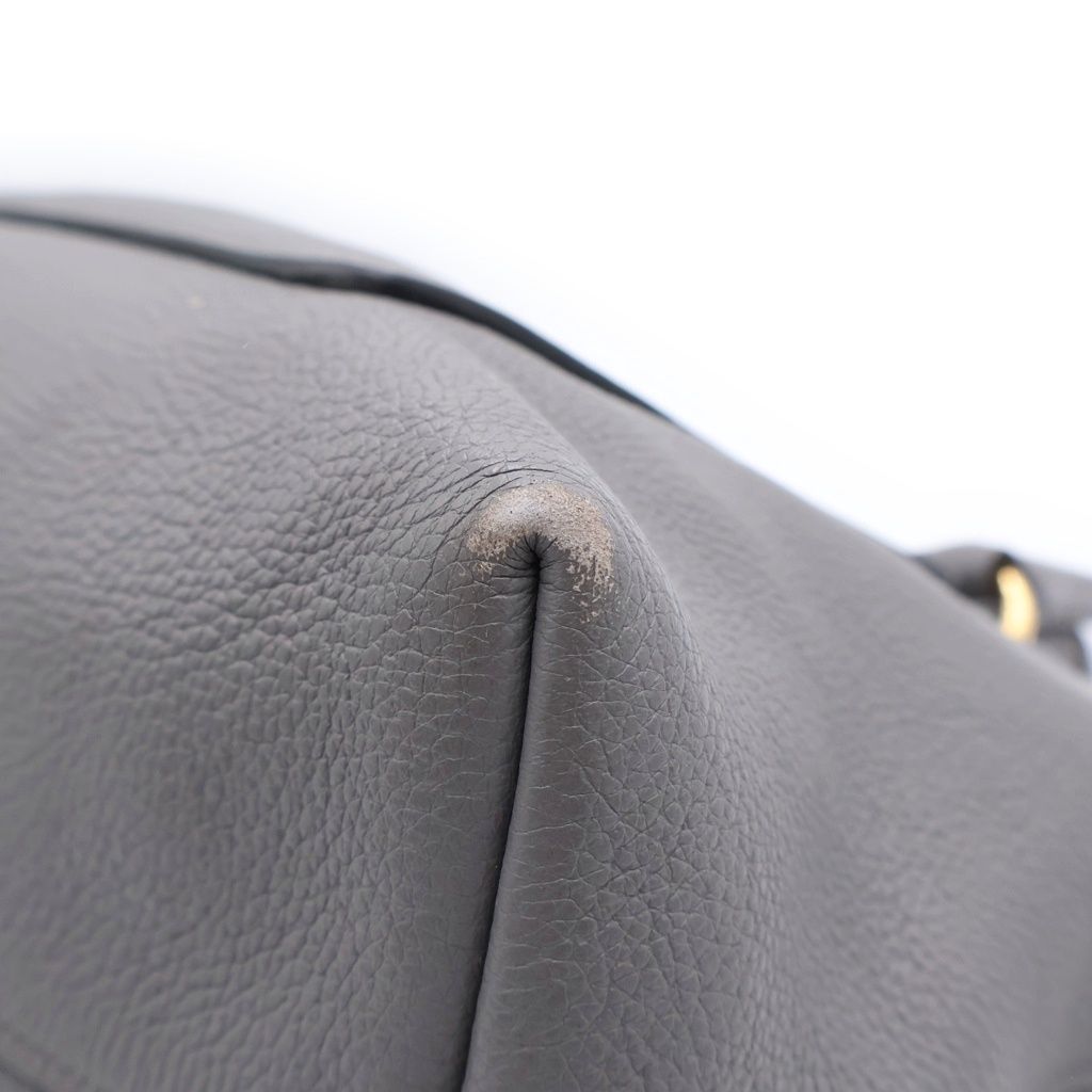 Prada 2-Way Tote Shoulder Bag Gray Leather Gold — view 6