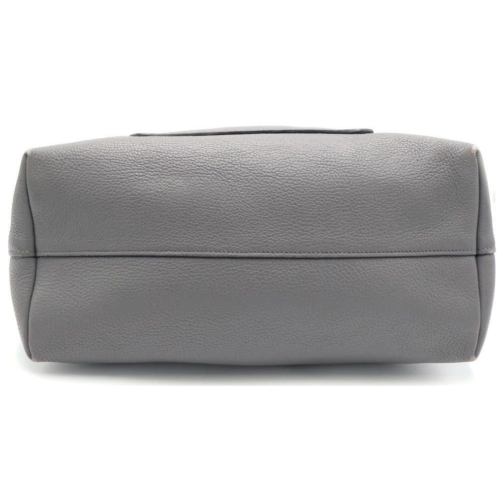 Prada 2-Way Tote Shoulder Bag Gray Leather Gold — view 4