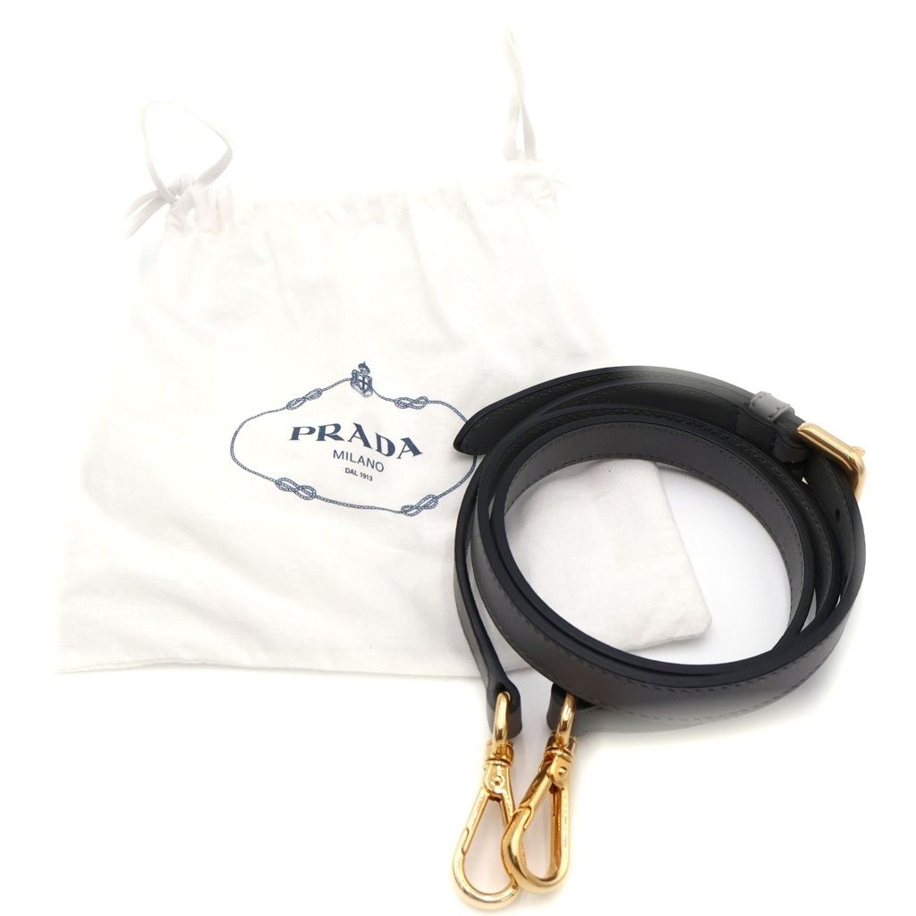 Prada 2-Way Tote Shoulder Bag Gray Leather Gold — view 7