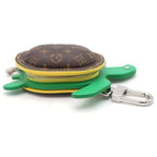 Louis Vuitton Monogram Turtle Charm Pouch Case Brown Green Silver — view 3