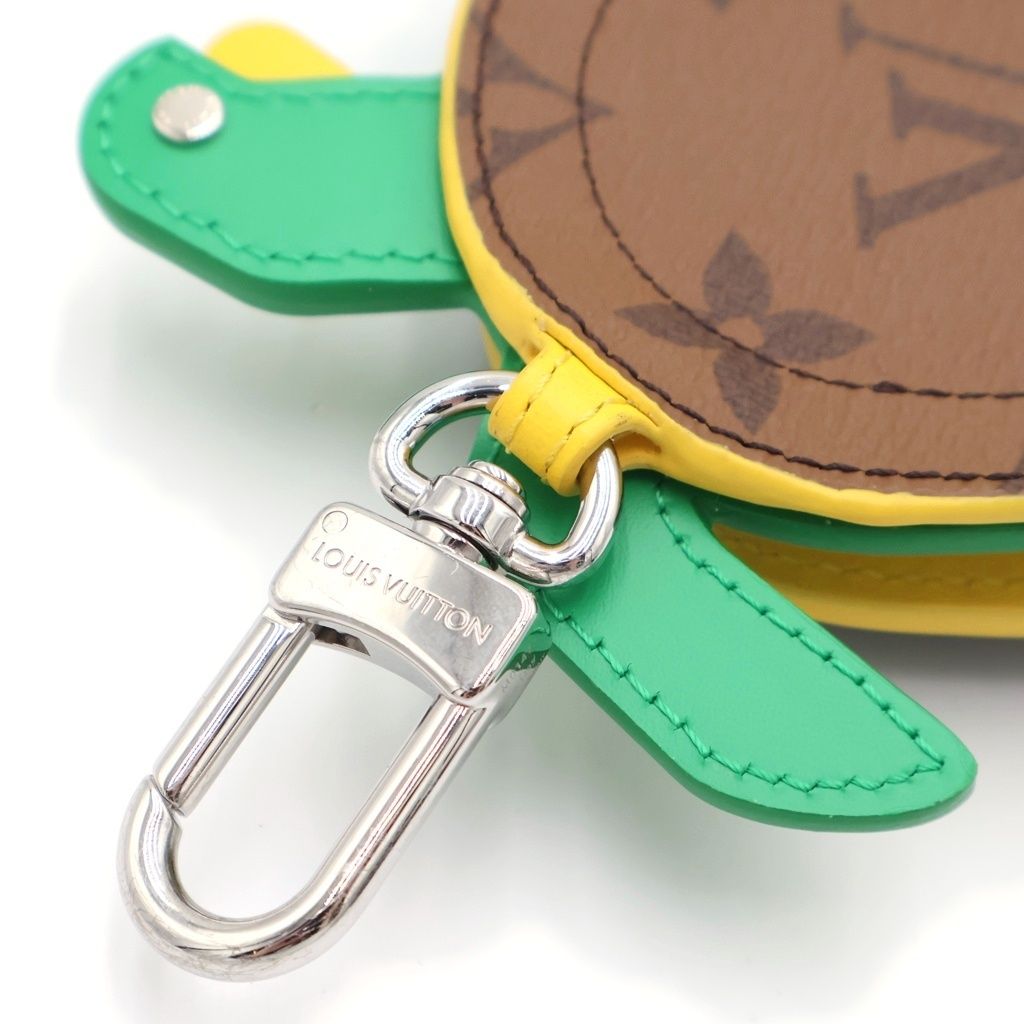 Louis Vuitton Monogram Turtle Charm Pouch Case Brown Green Silver — view 5